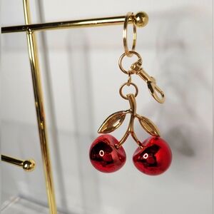 Red Chrome Cherry Bag Charm